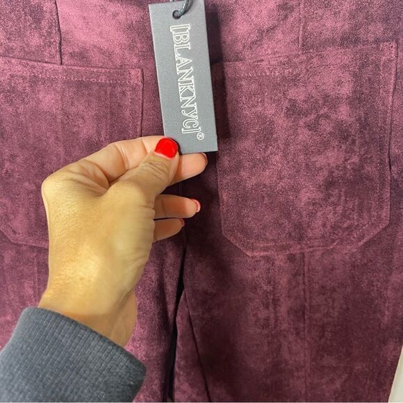 - Blank NYC New Bordeaux Faux suede Flare pants - Picture 6 of 11